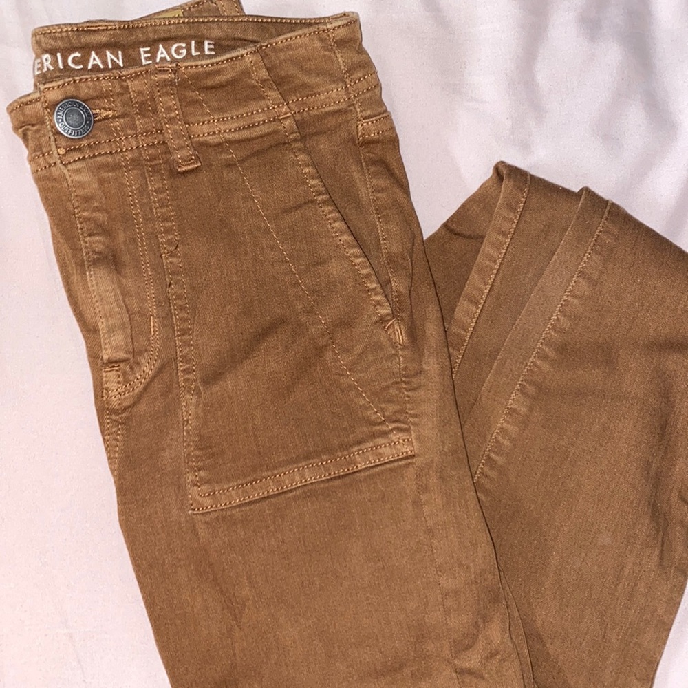 American Eagle Dark Khaki Hi Rise Jeggings